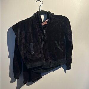 Velvet Track Pants & Joggers Set - Black